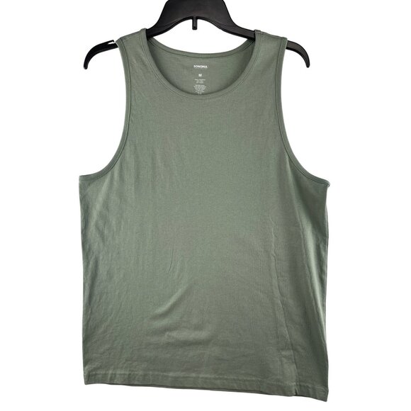 Sonoma Mens Medium Essential Green Tank Top 60% Cotton 40% Polyester Stretch Fab - Picture 1 of 8
